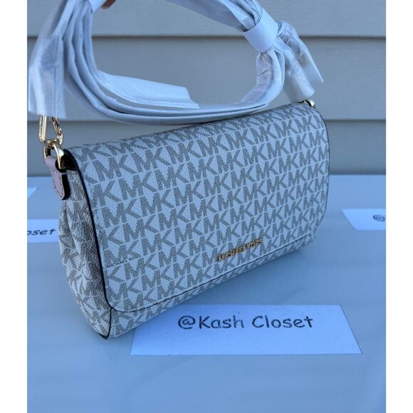 Michael Kors crossbody convertible clutch bag jet set medium purse MK pouchette - Picture 1 of 9